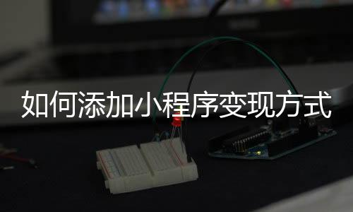 如何添加小程序变现方式_(自己怎么在微信小程序增加使用功能)